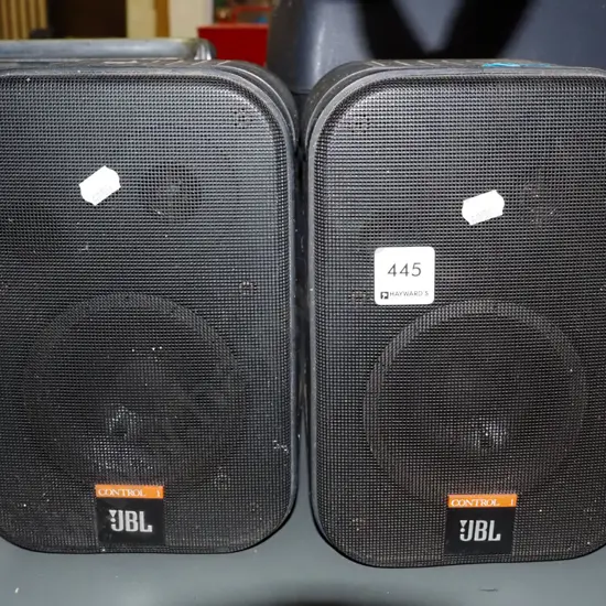pair of JBL speakers