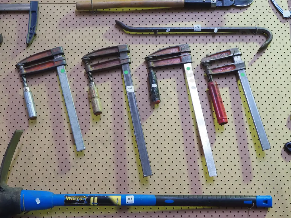 4x F clamps - green dots Image 1++