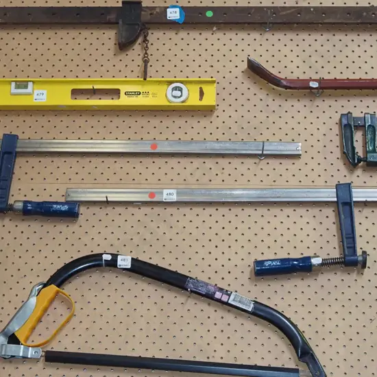 2x long F clamps - red dots