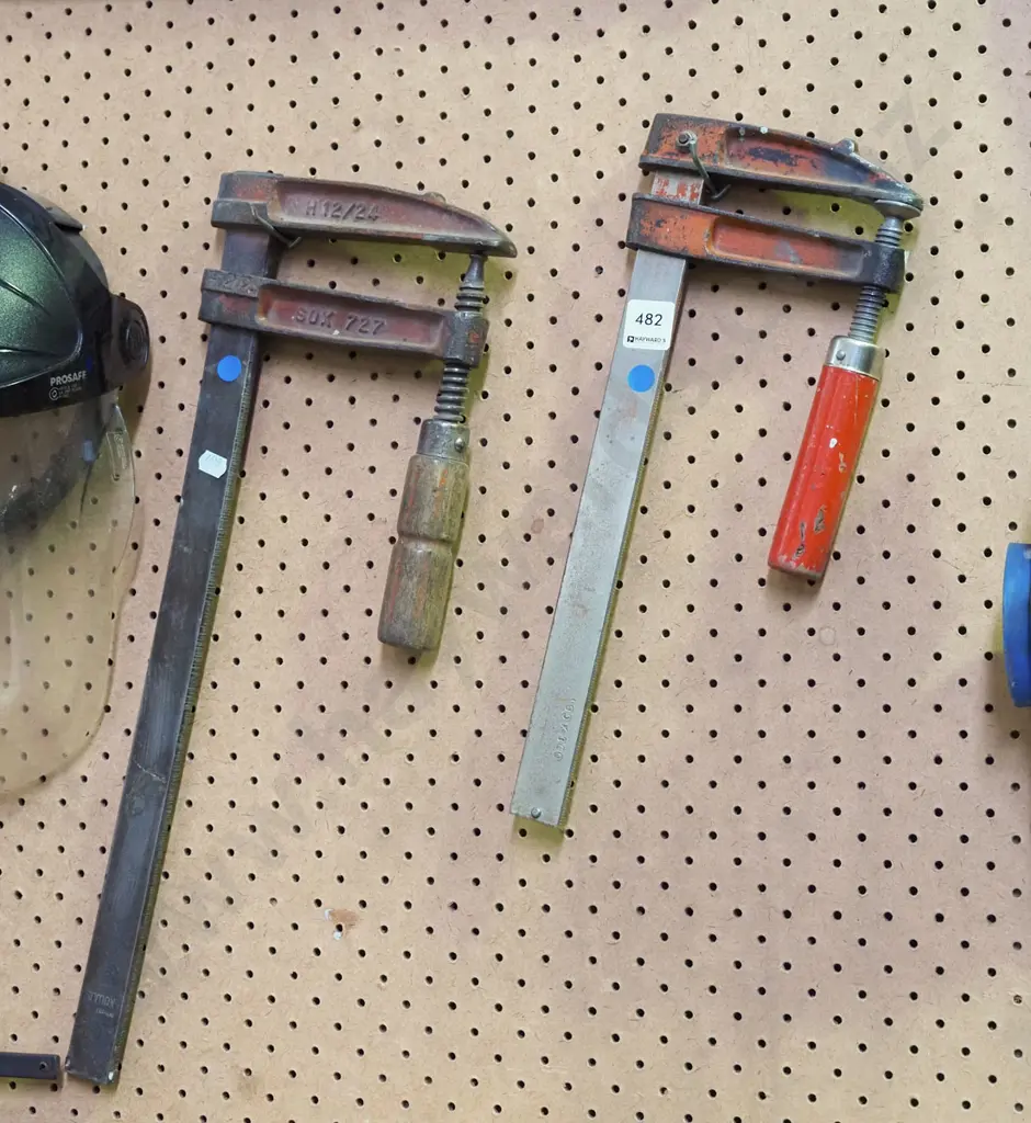 2x F clamps - blue dots Image 1++