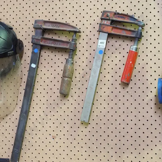 2x F clamps - blue dots