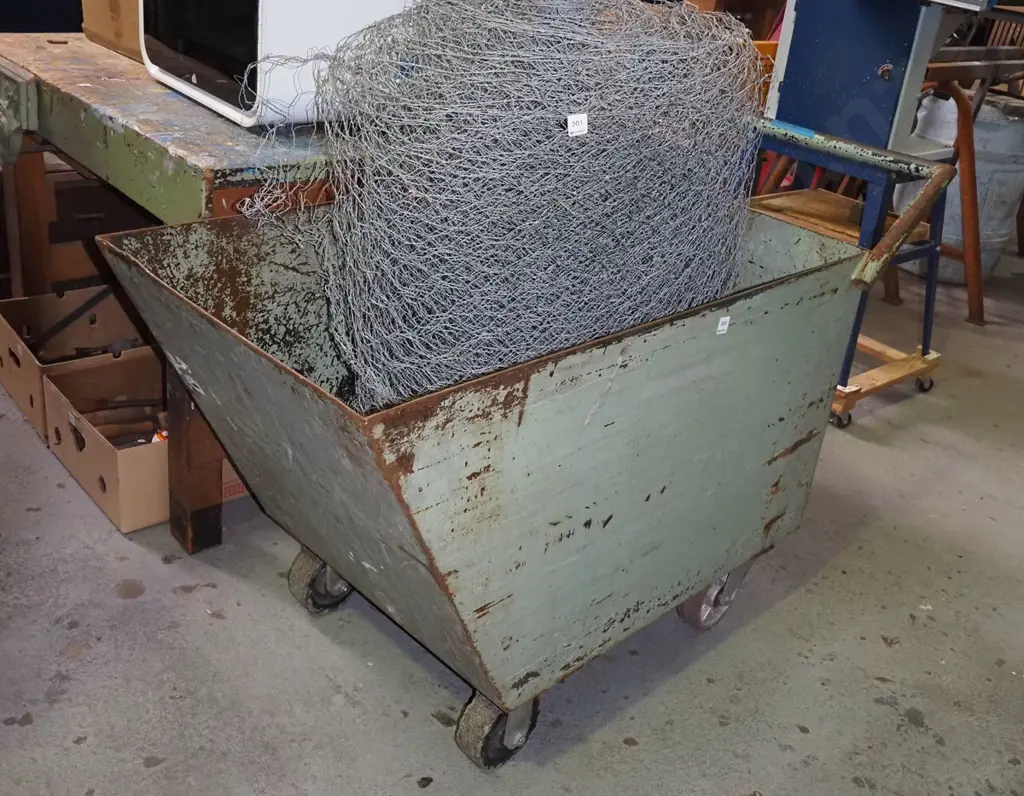 large metal industrial wheeled cart H900 W1260 D610 Image 1++