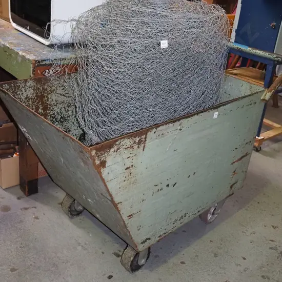 large metal industrial wheeled cart H900 W1260 D610