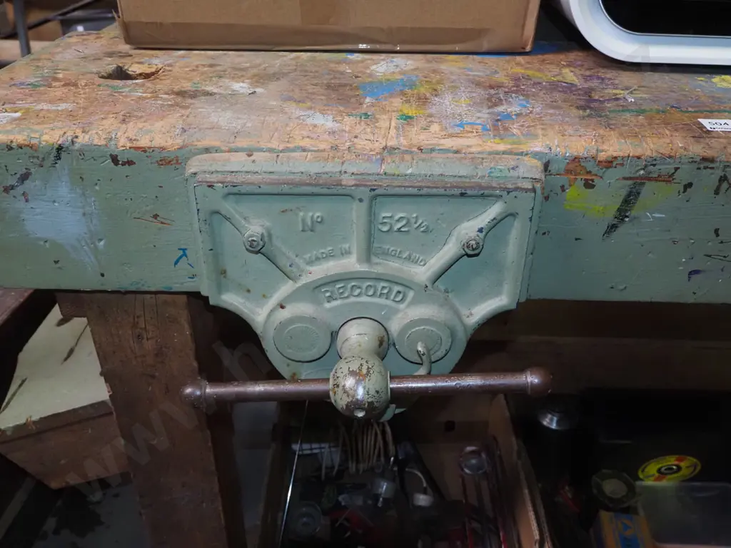 school woodworking bench with 2x quick release vices H800 W1220 D900 Image 1++