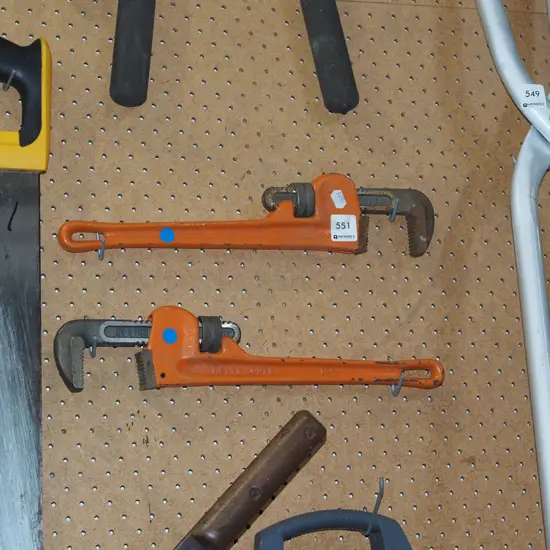 2x pairs of plumbers stilsons - blue dots