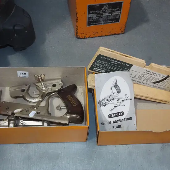 box; Stanley No. 50 combination plane