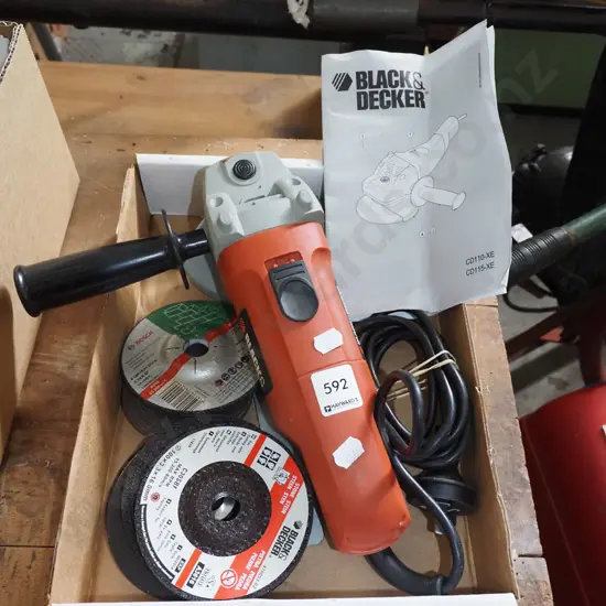 Black & Decker angle grinder and accessories