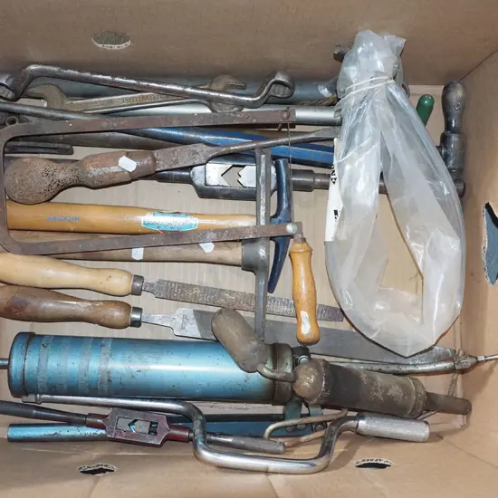 box; files, spanners, grease gun etc