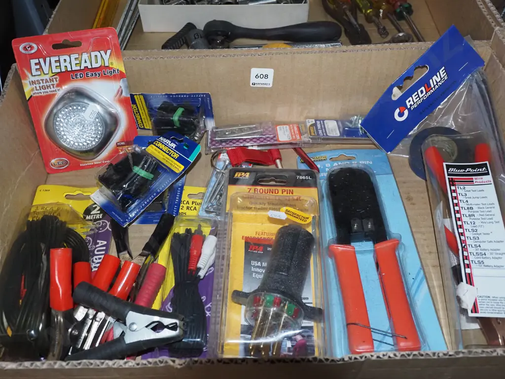 box; electrical connectors, clamps, LED light etc Image 1++