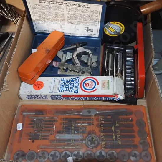 box; socket set, tap and die set, flaring tools etc