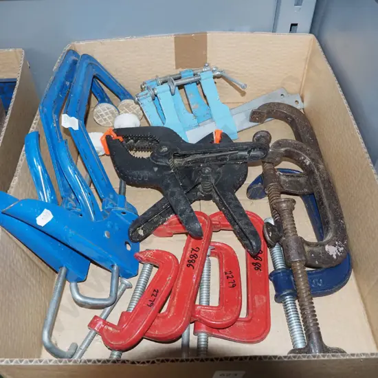 box; various clamps