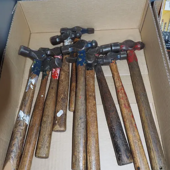 box; ball peen hammers 
