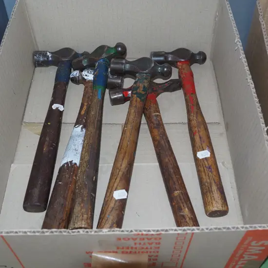 box; ball peen hammers