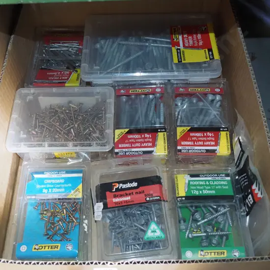 box; screws, nails