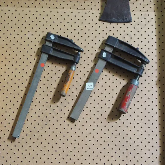 2x F clamps - red dots