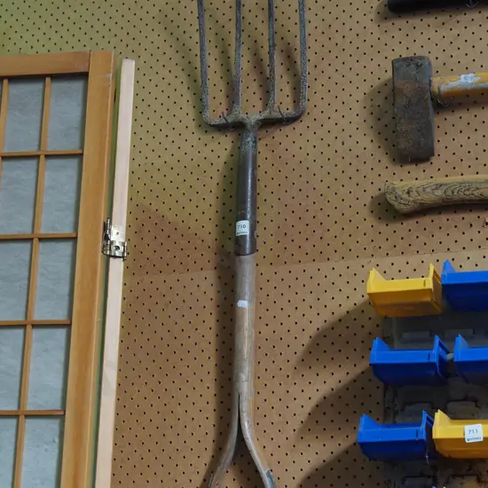 wooden handled garden fork