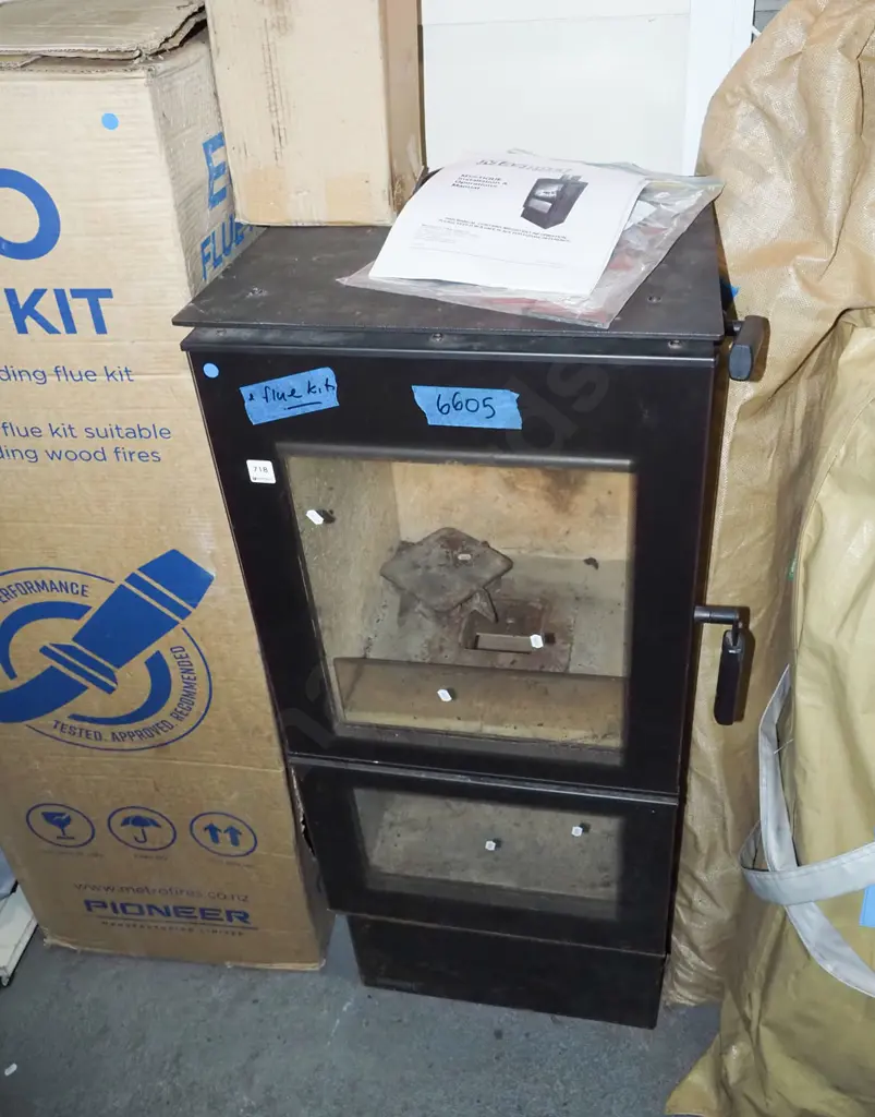 Masport Mystique wood burner with eco flue kit and flue shroud  Image 1++