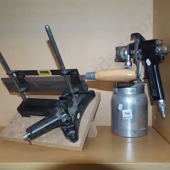 paint spray gun, mitre box