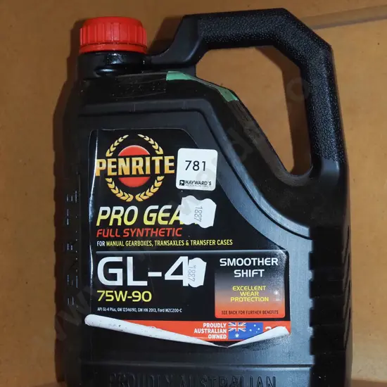 bottle of synthetic gear box oil