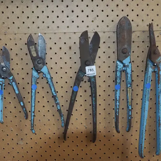 5x pairs of tin snips - blue dots