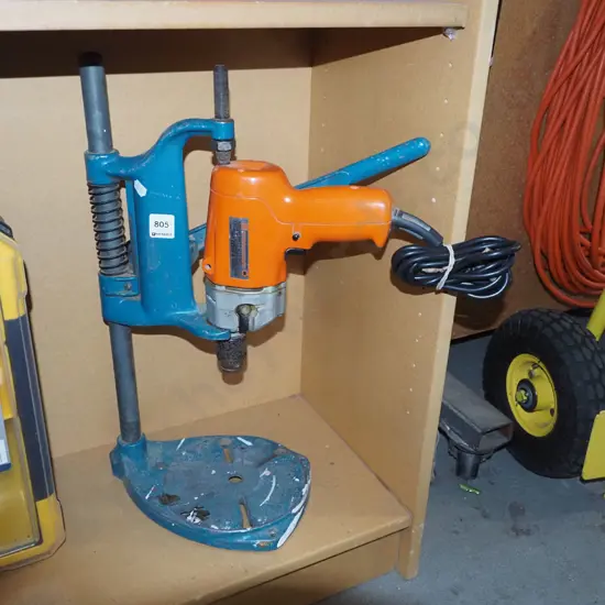 Black & Decker drill on drill press stand