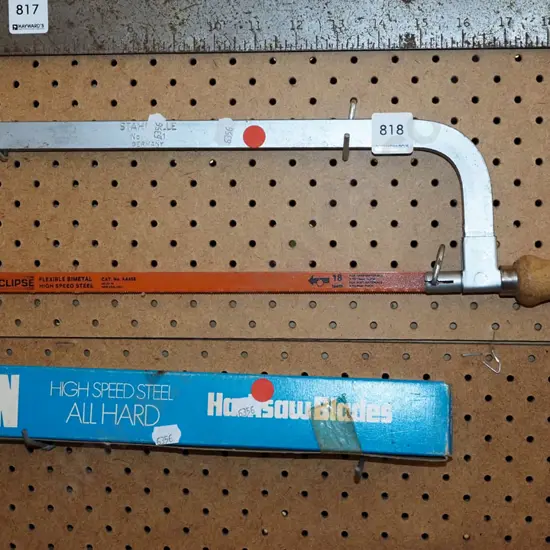 hack saw and blades - red dots