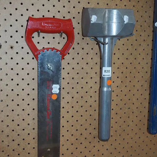alloy mallet, plumbing saw - orange dots