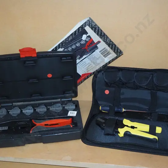 multi head crimp ratchet, ratcheting crimping pliers- red dots