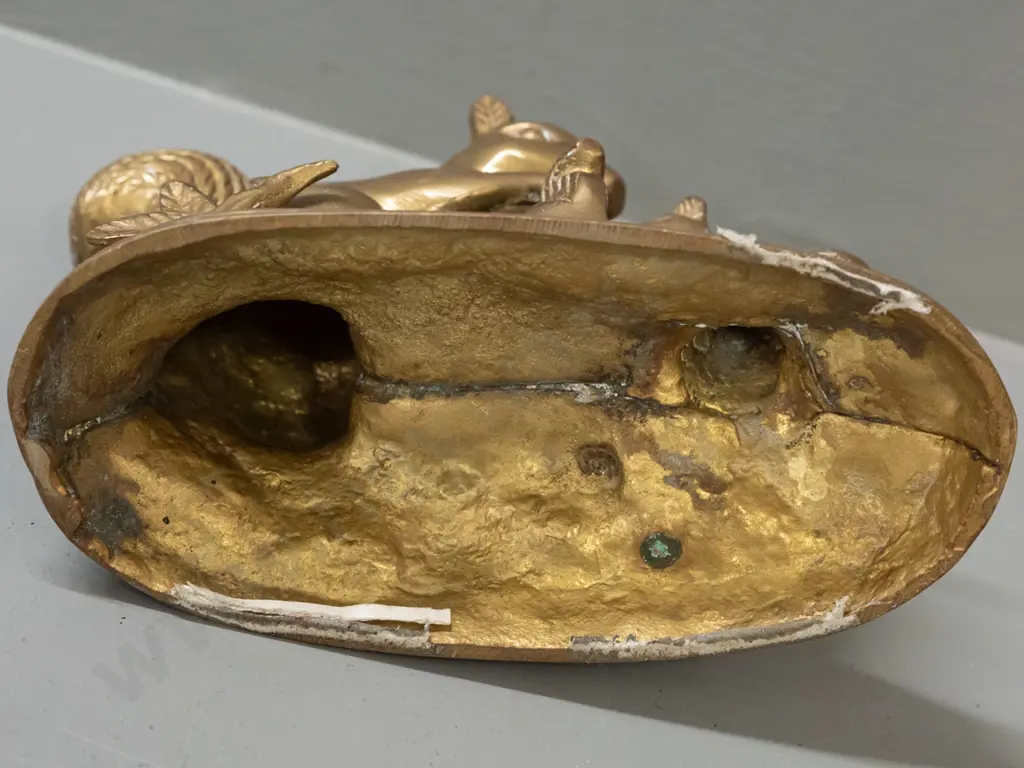 cast brass squirrel figure group H-110 L-160 Image 1++
