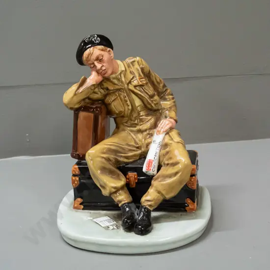Royal Doulton "The Railway Sleeper" soldier figure - dated 2001, marked edition # 1968 / 2500