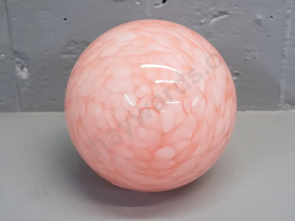deco mottled pink and white ceiling light shade with chrome journal H-200 Globe diameter 150 Image 1++