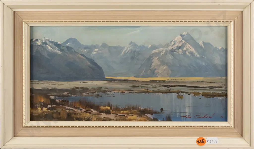Aston Greathead - framed oil on board "Mt Cook Tasman Valley" H140 W280 Image 1++