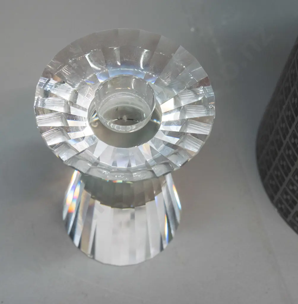 Swarovski crystal candle holder in original packaging - tapered shape with frosted collar H-105 Image 1++