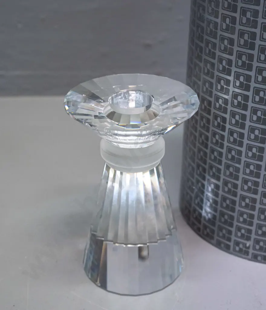 Swarovski crystal candle holder in original packaging - tapered shape with frosted collar H-105 Image 1++