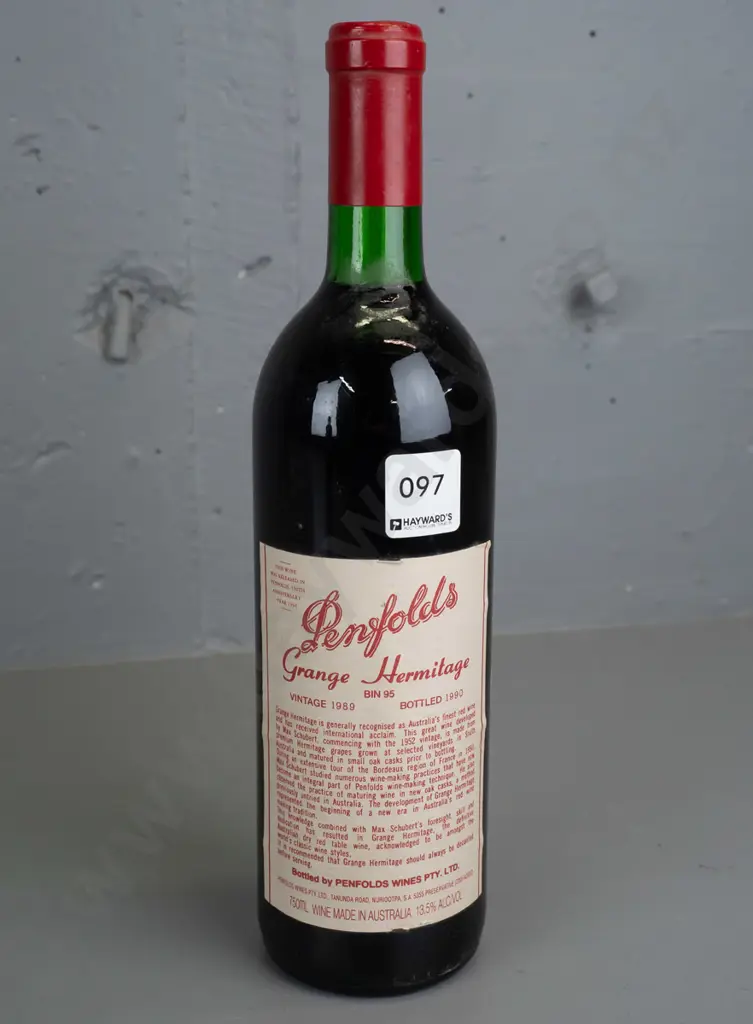 bottle of 1990 Penfolds Grange Hermitage red wine 750ml (stored in cupboard under the stairs) Image 1++