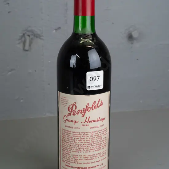 bottle of 1990 Penfolds Grange Hermitage red wine 750ml (stored in cupboard under the stairs)