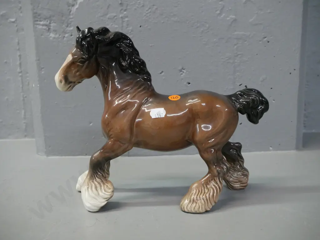 vintage Beswick Clydesdale ceramic horse figurine H-215 L-160 Image 1++