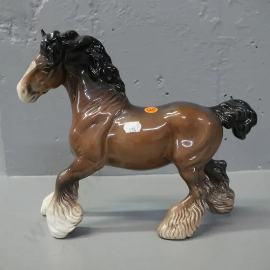 vintage Beswick Clydesdale ceramic horse figurine H-215 L-160