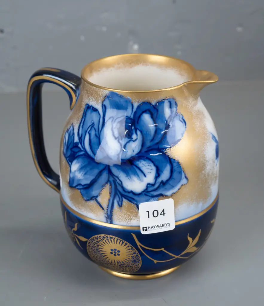 vintage Royal Doulton Iris pattern jug - some staining H-165 W-160 Image 1++