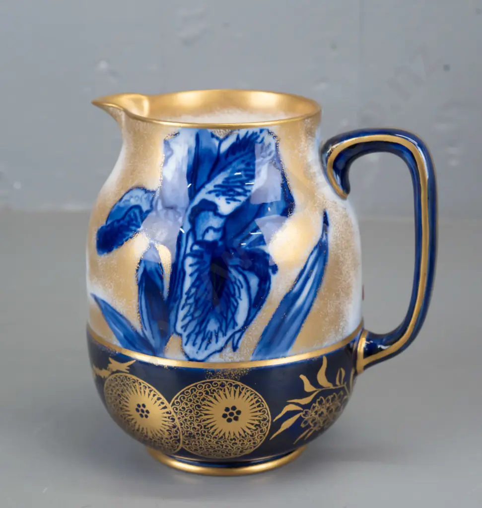 vintage Royal Doulton Iris pattern jug - some staining H-165 W-160 Image 1++