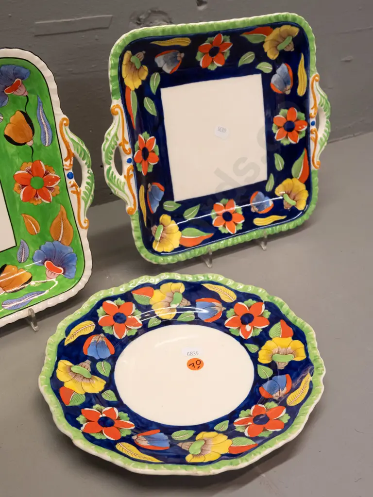 vintage Masons floral table ware - 2 handled trays W-270 and a plate Image 1++