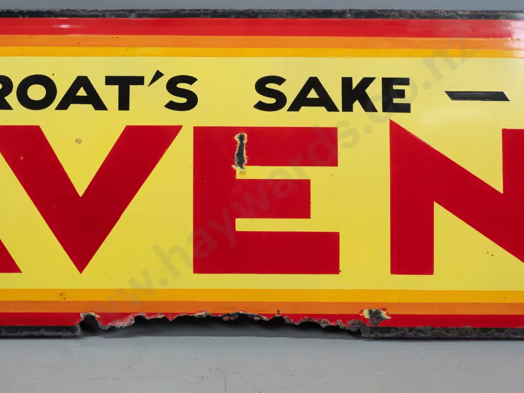 very large vintage enamel Craven A advertising sign - age wear & corrosion, damage along bottom, chips to enamel H-470 Image 1++