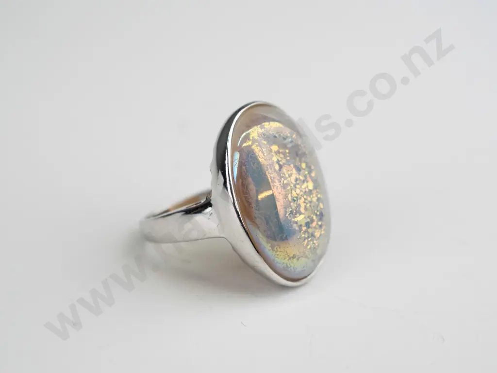 sterling silver druzy ring stamped 925 - 12gms Image 1++