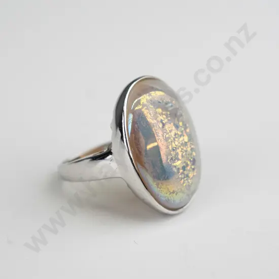 sterling silver druzy ring stamped 925 - 12gms