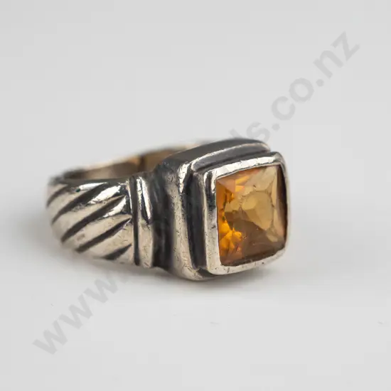 sterling silver citrine ring stamped 925
