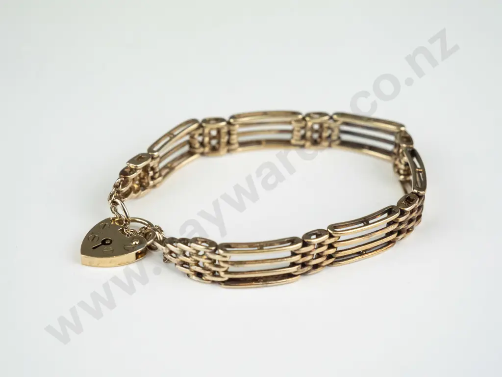 sterling silver gold plated gate bracelet  - 19gms Image 1++