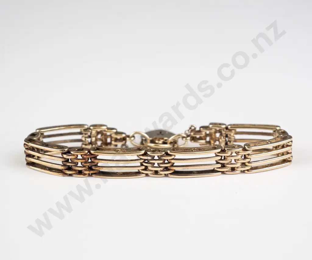 sterling silver gold plated gate bracelet  - 19gms Image 1++