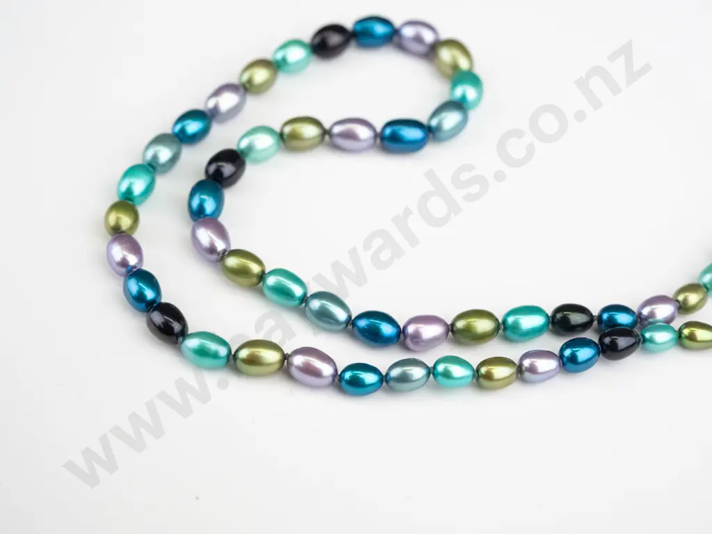 sterling silver multi coloured pearl necklace stamped 925 Image 1++