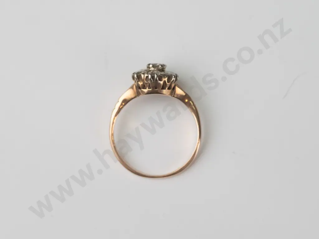 7 diamond cluster ring no stamp 2.4gms - 50cts diamond Image 1++