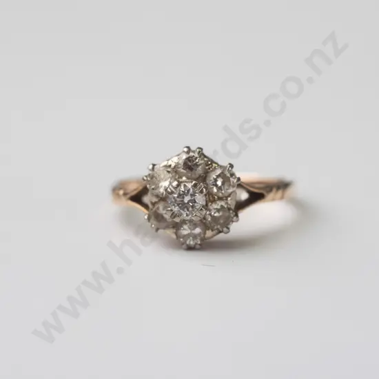7 diamond cluster ring no stamp 2.4gms - 50cts diamond